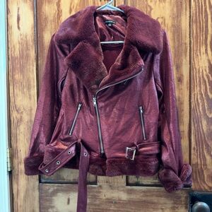 Burgundy Motto Jacket